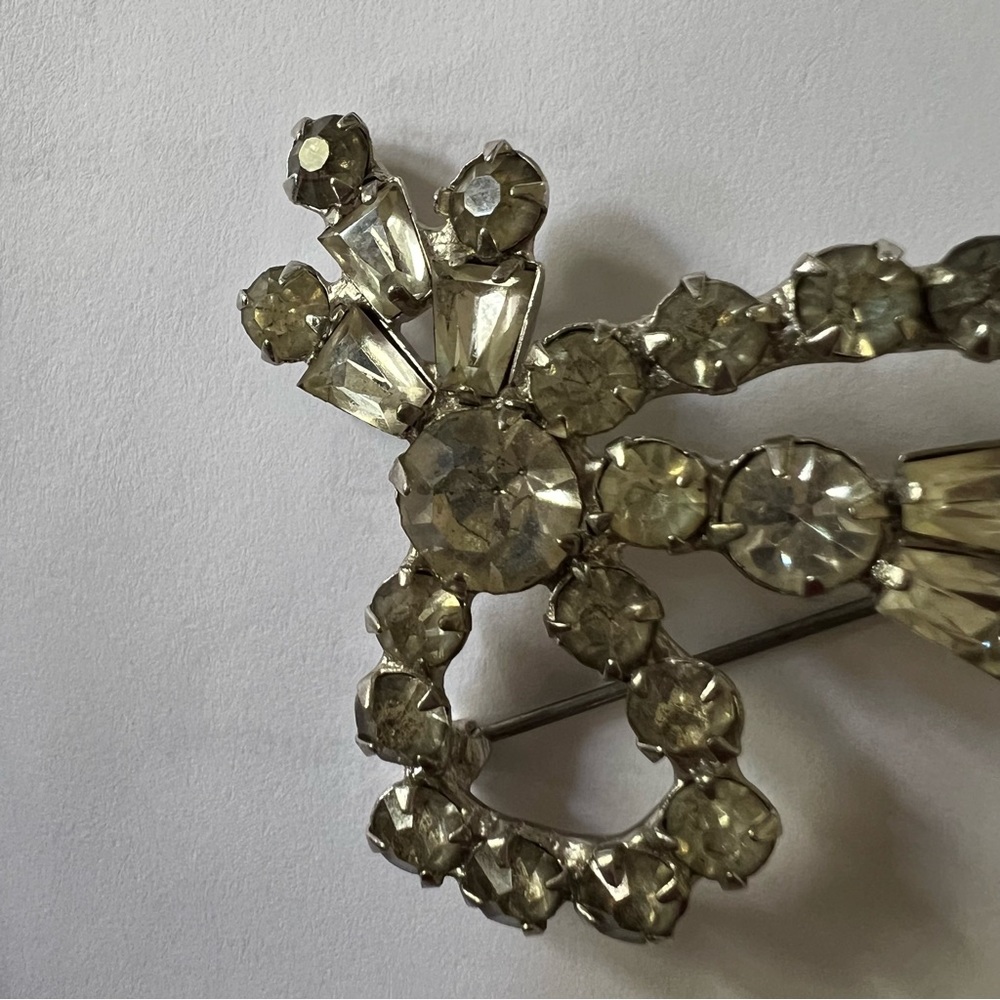 Vintage rhinestone brooch pin costume jewelry - Picture 6 of 8
